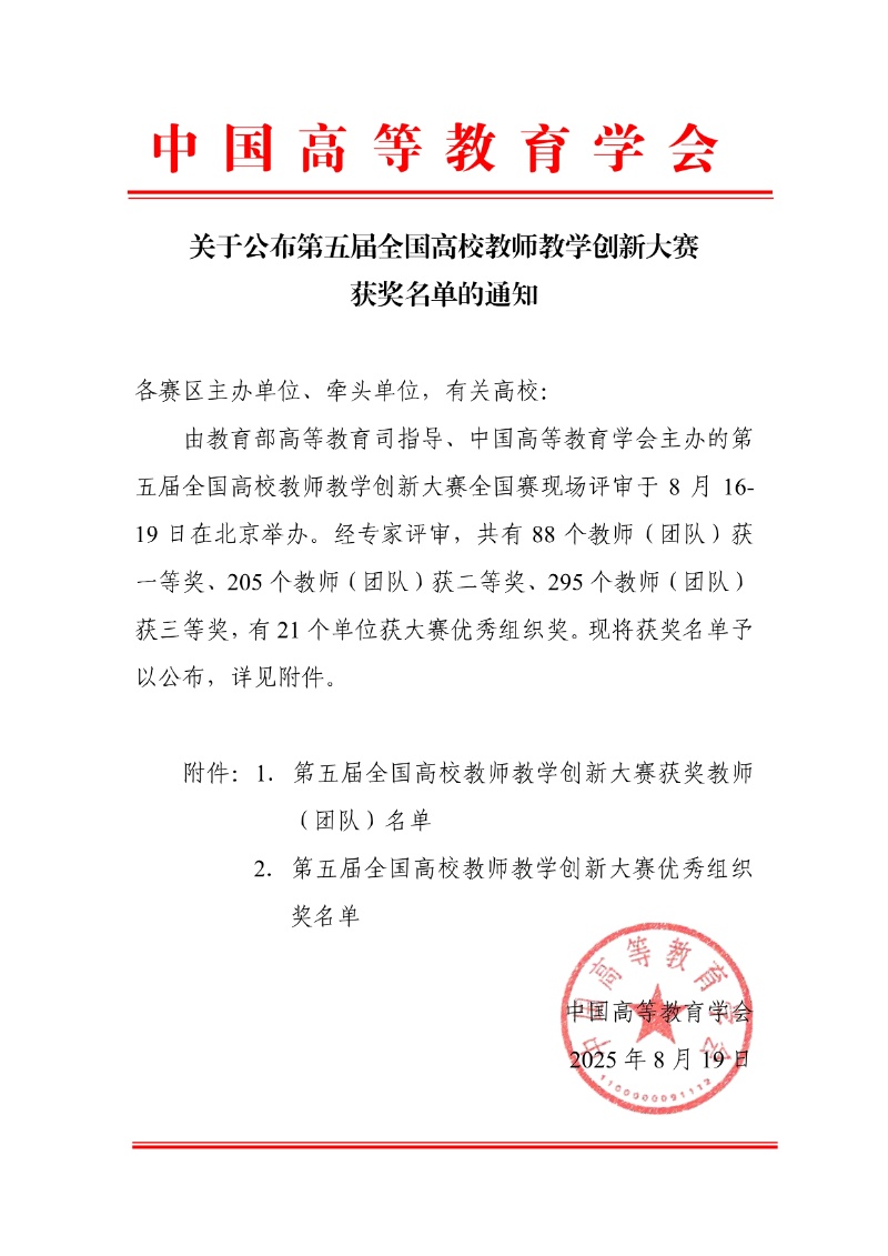 關(guān)于公布第五屆全國高校教師教學(xué)創(chuàng)新大賽獲獎名單的通知1_resized.jpg